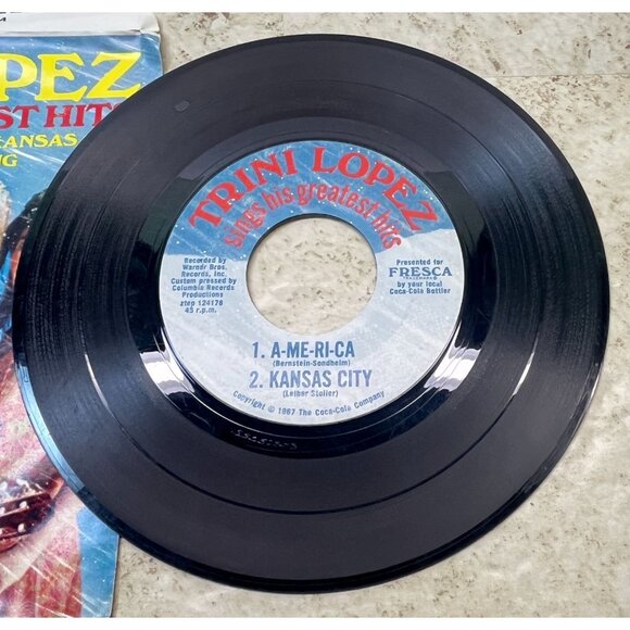 Trini Lopez Sings His Greatest Hits 45 Vtg Fresca Advertising Coca Cola Sleeve - Picture 7 of 9